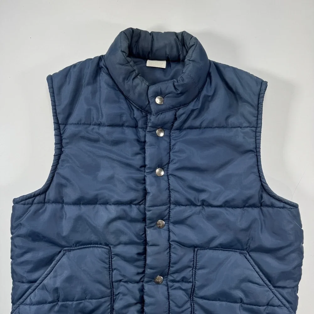 Vintage OSHKOSH Sportswear Snap Front Puffer Vest Mens Small Vtg Camping Outdoor